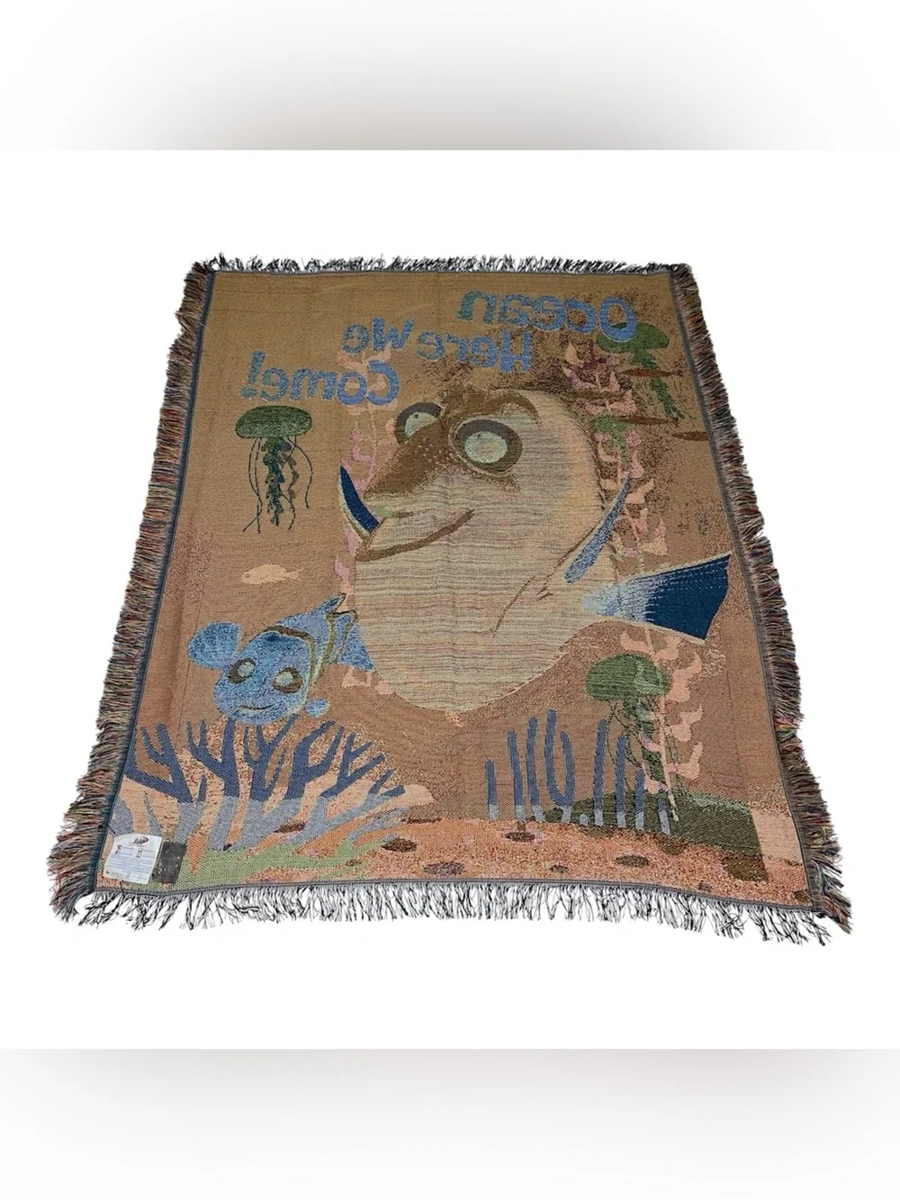 Disney Pixar Finding Nemo Dory & Nemo Ocean Tapestry Woven Throw Blanket USA
